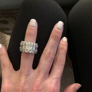 ITALO TRIPLE ROW CREATED WHITE SAPPHIRE CZ